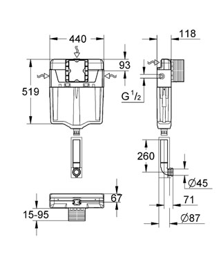 Grohe Öblítőtartály 38661 000 (38661000)