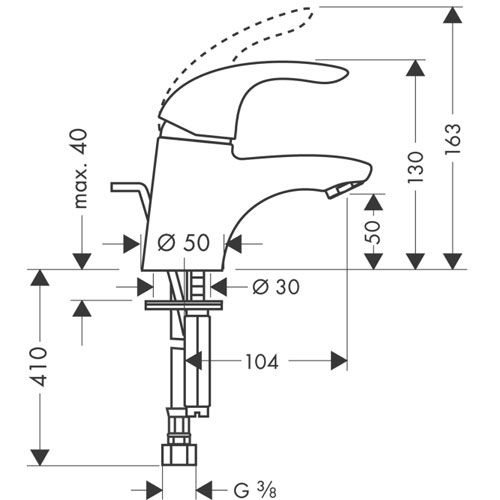 Hansgrohe Focus E 31700 000 Egykaros mosdócsaptelep (31700000)