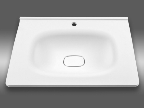 Marmy Cavalli 75x52/3 beépíthető öntött márvány mosdó, matt fehér 6 154 09 08 11 33