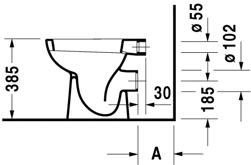 Duravit D-Code hátsó kifolyású, mélyöblítésű álló WC 210809 (21080900002)