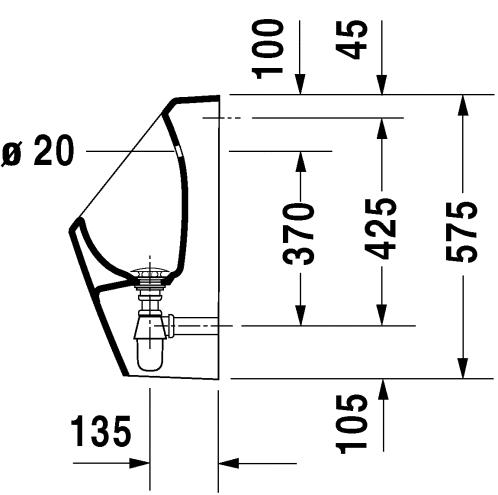 Duravit D-Code 082930 vizelde hátsó bekötésű (0829300000)