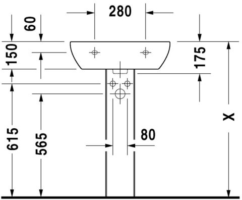 Duravit D-Code 65x50 cm-es mosdó 231065 (23106500002)