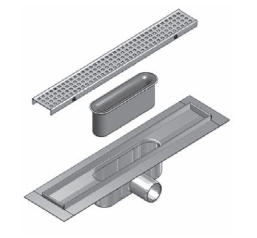 Aco Comfort normál (92mm) szigetelő galléros zuhanyfolyóka (1085 mm, 9010.88.05)