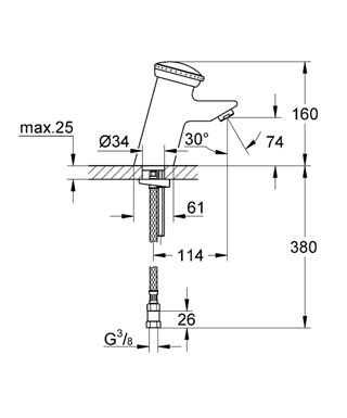 Grohe Contromix Public 36109 000 önzáró mosdó csaptelep (36109000)