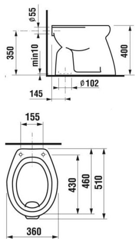 Jika Roman alsó kifolyású lapos öblítésű álló wc H8211570000001 (8.2115.7.000.000.1)