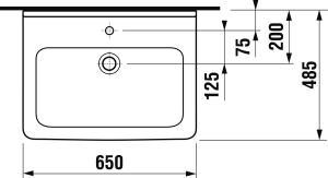 Jika Cubito 65x48,5 mosdó csaplyukkal H8104240001041 (8.1042.4.000.104.1)