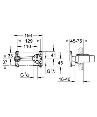 Grohe 32635 000 beépítőkészlet fali mosdócsaptelepekhez (32635000)