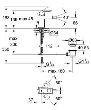 Grohe Eurocube egykaros bidécsaptelep 23138 000 (23138000)