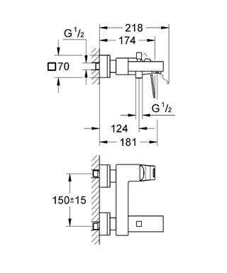 Grohe Eurocube egykaros kádcsaptelep 23140 000 (23140000)