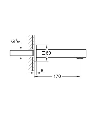 Grohe Eurocube kádkifolyó 13303 000 (13303000)