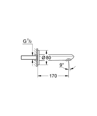 Grohe Eurodisc Cosmopolitan kádkifolyó 13278 002 (13278002)