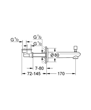 Grohe Eurodisc Cosmopolitan kádkifolyó 13279 002 (13279002)