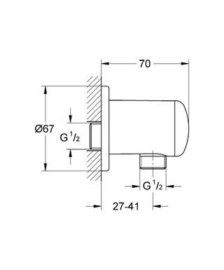 Grohe Relexa Plus 28671 000 fali csatlakozó könyök (28671000)