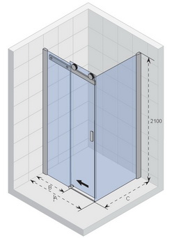 Riho Baltic B203 téglalap alapú zuhanykabin 120x80 cm transparent, króm (GE0902100) G002009120