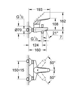 Grohe Euroeco Speciál egykaros víztakarékos kádtöltő csaptelep 32783 000 (32783000)