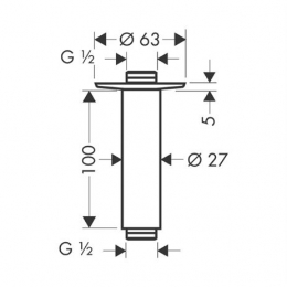 Hansgrohe Mennyezeti csatlakozó 100 mm, króm 27479000