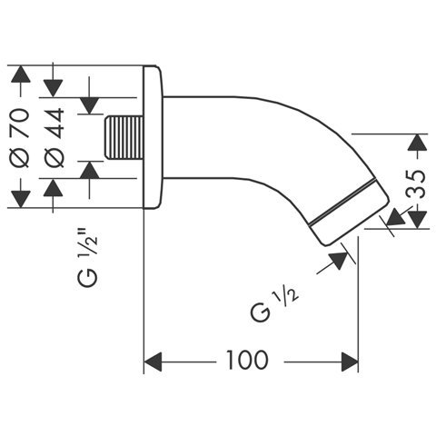 Hansgrohe zuhanykar 100 mm 27438 000 (27438000)