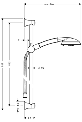 Hansgrohe Raindance Classic 100 AIR 3jet/ Unica’Classic zuhanyszett 0,90 m 27841 000 (27841000)