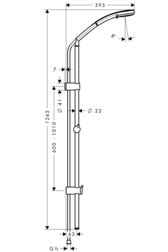 Hansgrohe Croma 100 Multi/Unica’Reno Lift zuhanyszett 1,05 m 27791 000 (27791000)