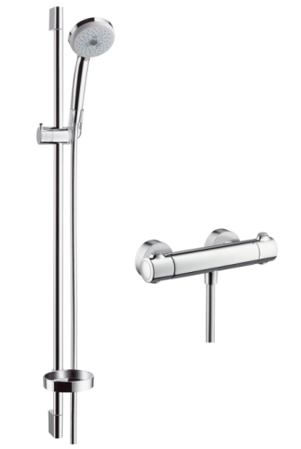 Hansgrohe Ecostat 1001 SL Combi termosztátos zuhanycsaptelep 0,90 m, Croma 100 Multi 3jet kézizuhannyal 27085 000 (27085000)