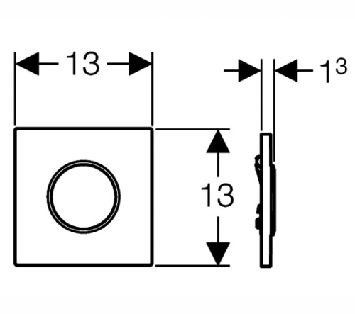 Geberit HyTouch 116.015.XX.1 pneumatikus vizelde vezérlés, Sigma10 dizájn (fényes króm / matt króm / fényes króm, #116.015.KH.1)