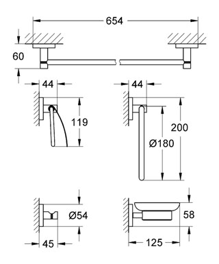 Grohe Essentials kiegészítő szett 40344 000 (40344000) (K)