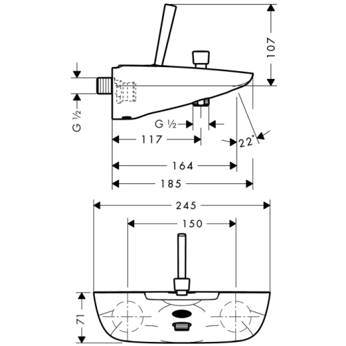 Hansgrohe PuraVida króm/fehér kádtöltő csaptelep 15472 400 (15472400)