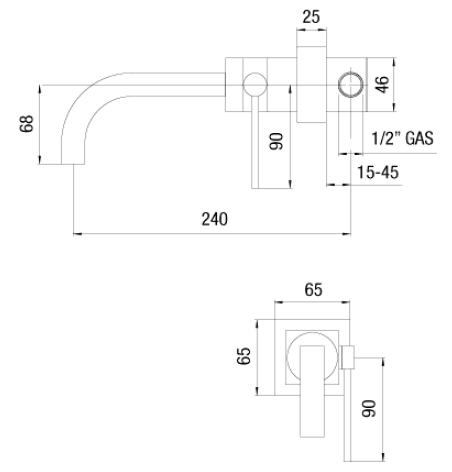 Nobili Cube falon belüli mosdó csaptelep CB00598CR