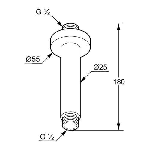 Kludi A-QA 150 mm-es mennyezeti csatlakozó, króm 6651505-00