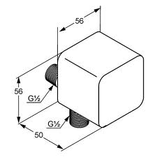 Kludi A-QA gégecső csatlakozóív, króm 6554005-00