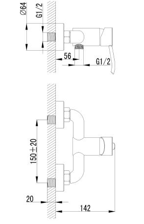 Sapho Luka zuhanycsaptelep (LK11)