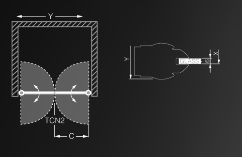 Roltechnik Tower Line TCN2/800 zuhanyajtó (78-82 cm, brillant, transparent, 731-8000000-00-02)