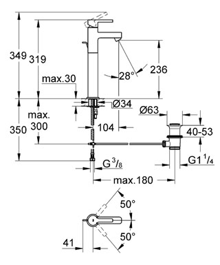 Grohe Lineare egykaros magasított mosdócsaptelep 32250 000 (32250000)