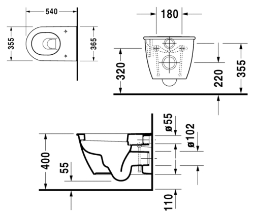 Duravit Darling New fali wc 254509 (2545090000)