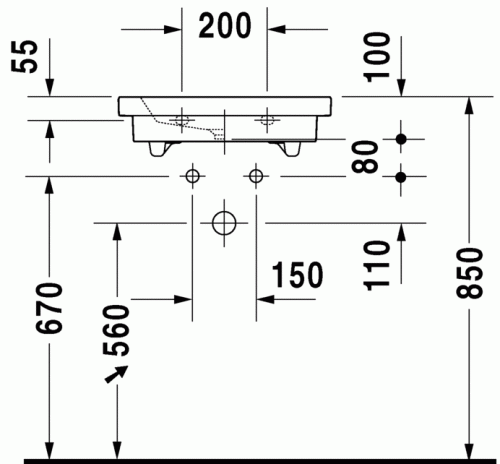 Duravit 2nd floor 50x40 cm kézmosó 0790500000