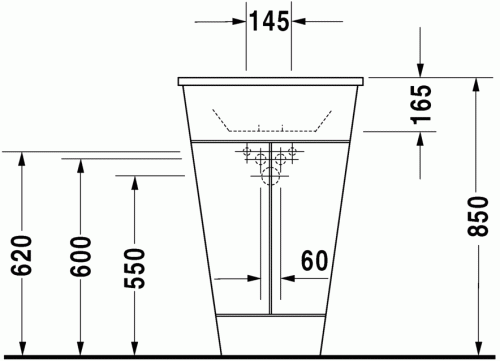 Duravit Starck1 bútorral aláépíthető mosdó 0406580000 (bútor nélkül)