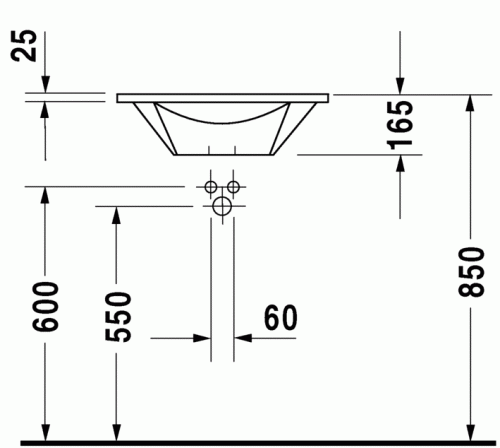 Duravit Starck1 bútorral aláépíthető mosdó 0406580000 (bútor nélkül)