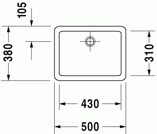 Duravit Vero 50x38 cm ráültethető mosdó 0455500000