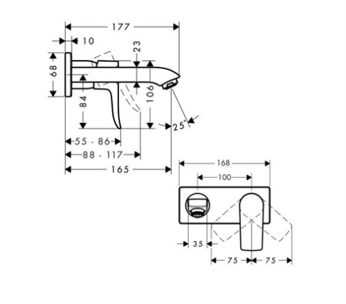 Hansgrohe Metris Egykaros, falsík alatti mosdócsaptelep 165 mm-es kifolyóval 31085 000 (31085000)