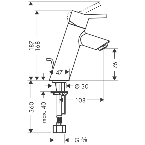 Hansgrohe Talis egykaros mosdócsaptelep 80 LowFlow 3,5 l/min lefolyó-garnitúra nélkül 32146 000 (32146000)