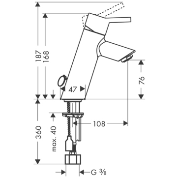 Hansgrohe Talis egykaros mosdócsaptelep 80 lánccal 32048 000 (32048000)