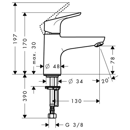 Hansgrohe Focus Monotrou egykaros kádcsaptelep 31931 000 (31931000)