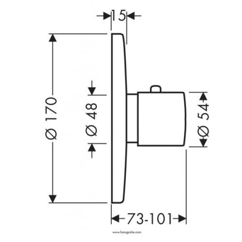 Hansgrohe Ecostat S Highflow (43 l/perc) falsík alatti termosztátos csaptelep színkészlet 15711 000 (15711000) (K)