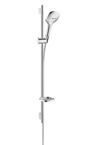 Hansgrohe Raindance Select E 120 3jet / Unica’S Puro 0.90 m fehér/króm zuhanyszett EcoSmart 9 l/perc 26623 400 (26623400)