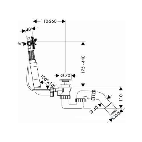 Hansgrohe Exafill S alaptest nomál kádakhoz 58115 180 (58115180)