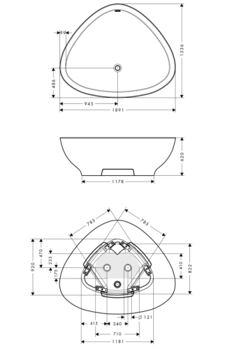 Axor Massaud Fürdőkád 1900 mm 18950 000 (18950000)