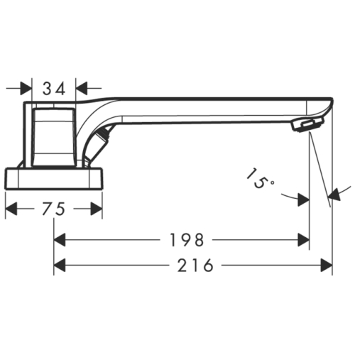 Hansgrohe AXOR Urquiola 3-lyukú, peremre szerelhető kádcsaptelep 11436000