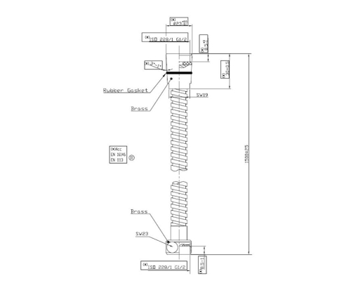 Mofém Zuhany gégecső 1,5 m 275-0041-07