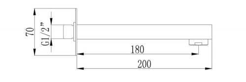 Sapho LATUS fali kádbeőmlő, króm 1102-49