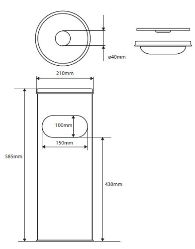 Sapho szemetes hamutartóval 210x585 mm fényes inox (106315032)